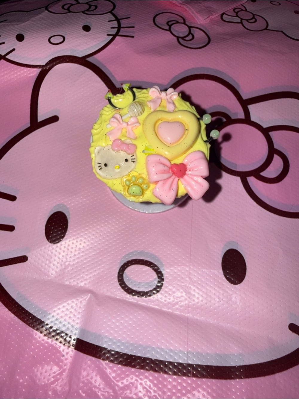 Hello Kitty Yellow & Pink Popsocket Accessory Charm